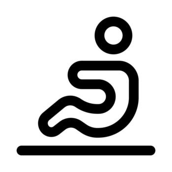 Dynamic flat sit up crunches icon set for core training, fitness, and health design vector