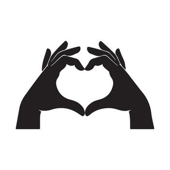Hands forming a heart shape vector