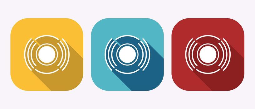 Vibrant App Icons Displaying Connection Signal with Rounded Square Shapes and Long Shadows vector
