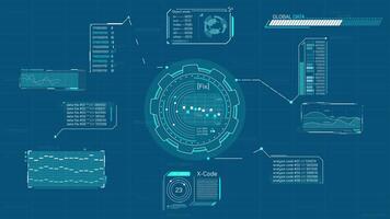 animato Schermo con un astratto digitale dati analisi sistema video