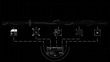 Animated display with a high-precision system of data flow processing video