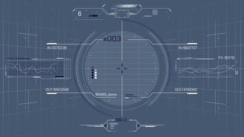 interfaccia con animato hud e Infografica elementi per analizzando informazione video