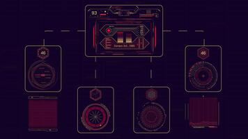 animato Schermo con astratto diagramma di un' dati in lavorazione sistema video