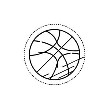 línea Arte circulo diseño con rayado contorno en blanco antecedentes vector