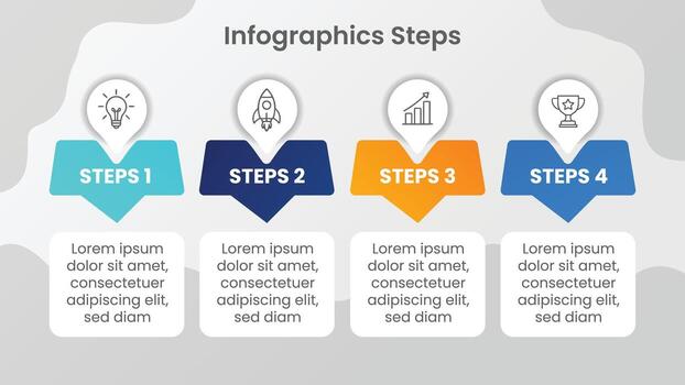 Infographic showing four steps methodology vector