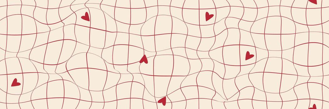 maravilloso y2k retro curva tablero de damas enamorado motivo. resumen y sin costura antecedentes textura presentando un clásico inspector modelo. vector