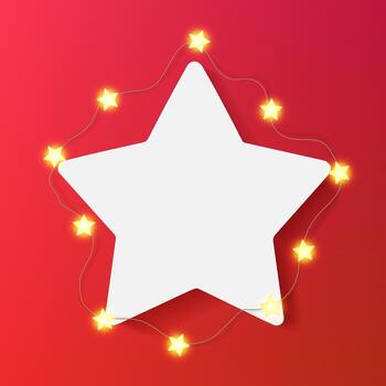 Star frame with lights decoration vector