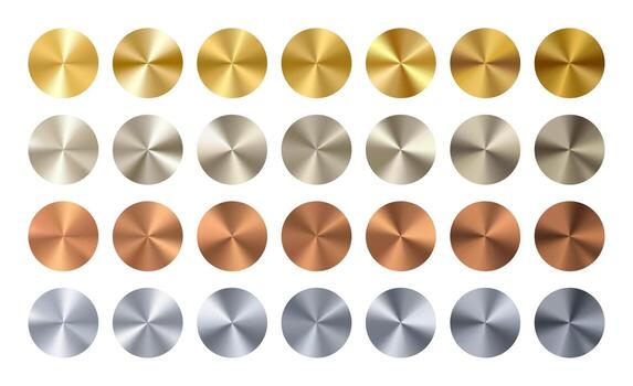 Colorful metallic texture circular swatches vector