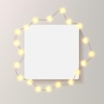 Starry lights surround a blank frame vector