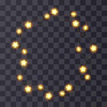 Decorative star string lights design vector