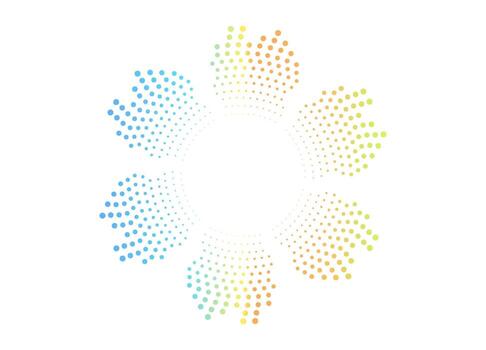 Neon glowing audio circle with dotted spectrum lines. Abstract sound wave ring. isolated design for music, posters, or apps. vector