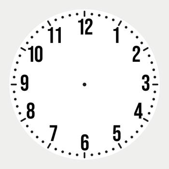 Clean Analog Clock Face with Black Numbers vector