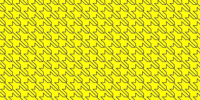 Houndstooth outline seamless pattern isolated on yellow background vector