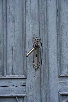 a door with a handle and a lock on it photo