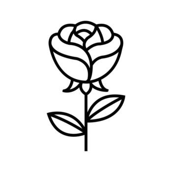 Minimalist rose flower line art displaying elegant floral design with simplistic style on white background vector