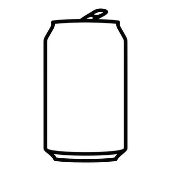Simple outline drawing of a beverage can silhouette isolated on white background vector