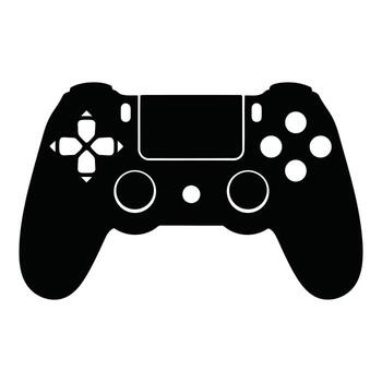 Black game controller silhouette isolated on white background vector