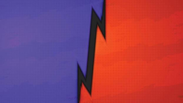 Orange and Purple Versus Game Background Design with Grunge Halftone Texture vector