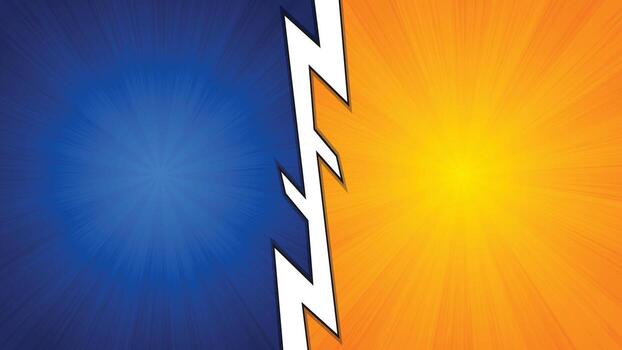 Dynamic Split Background in Blue and Orange with Burst Effect vector