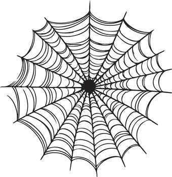 Halloween spider web silhouette in the corner of a frame vector