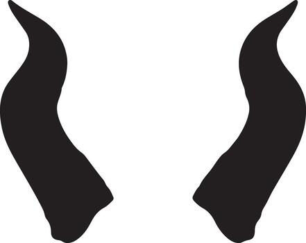 silhouette of sharp devil horns in profile view vector