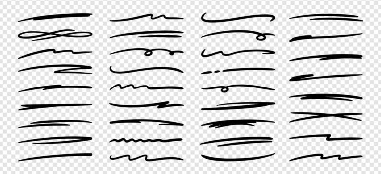 hand drawn highlight illustration marks for title and text vector