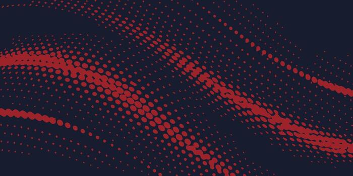 rojo trama de semitonos modelo en oscuro azul antecedentes ondulado degradado efecto. vector