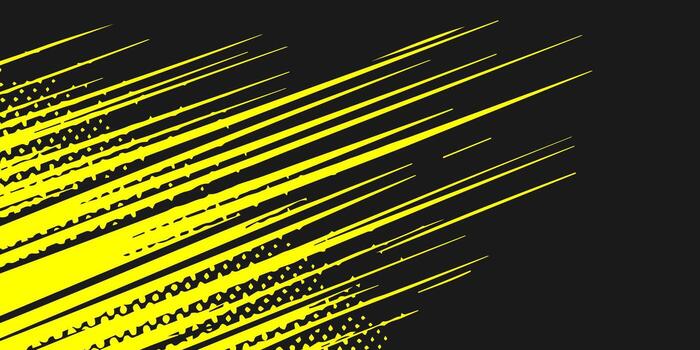 resumen amarillo líneas en negro antecedentes con distorsionado trama de semitonos modelo. vector