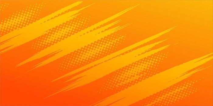 Abstract Orange Background with Halftone Dots and Brush Strokes Design. vector