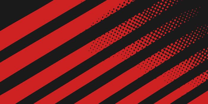 rojo y negro diagonal rayas con trama de semitonos textura cubrir modelo. vector