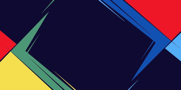 Abstract Geometric Composition with Angular Shapes and Vibrant Colors on Dark Background. vector