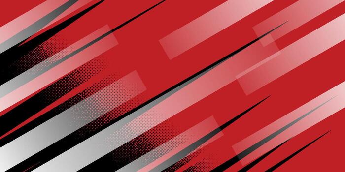 resumen rojo negro y gris geométrico diseño con trama de semitonos elementos. vector