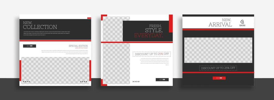 minimal square banner template with geometric shapes for social media post, story and web internet ads vector