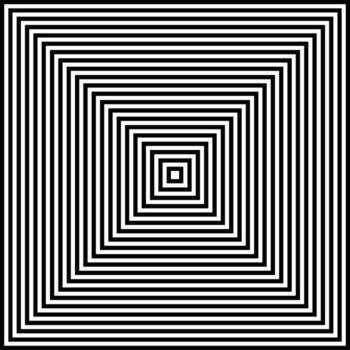 Optical Illusion with Concentric Black and White Squares Abstract Background. Black and white stripes pattern background with blend effect. Striped pattern, black and white texture. vector