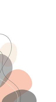 Abstract Pastel Geometric Composition with Flowing Lines and Overlapping Shapes vector