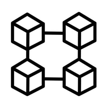 Interconnected Blocks Symbolic illustration of interconnected blocks representing network architecture and blockchain technology vector
