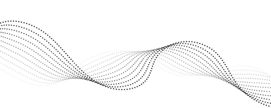 Black and white wave background with abstract flowing lines vector