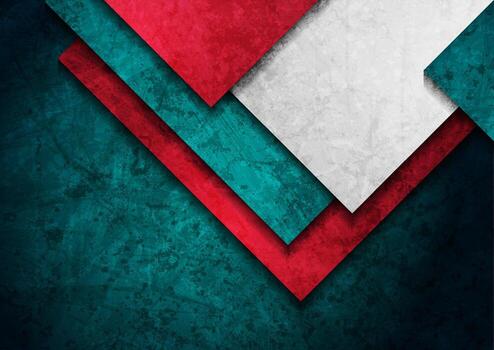 Geometric squares abstract grunge tech background vector