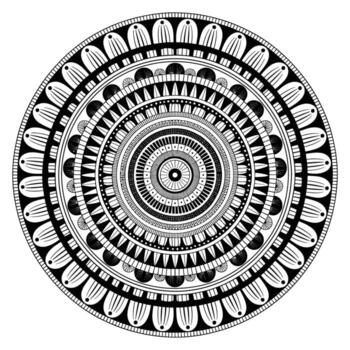 un circular diseño con un negro y blanco modelo vector