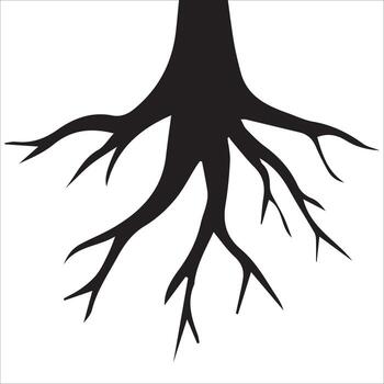 único raíz modelo silueta diseño vector