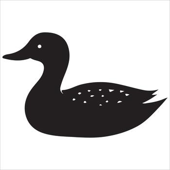 Elegant duck silhouette design element, ideal for nature themed projects, vector
