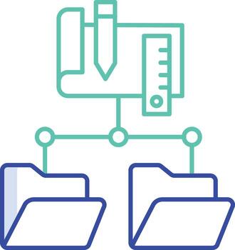 folder structure outline color icon design vector