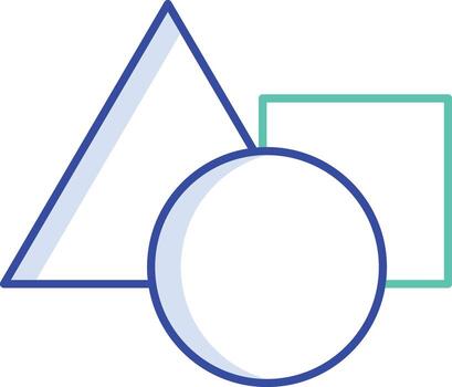 geometric shapes outline color icon design vector