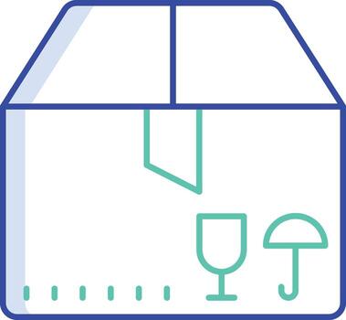 frágil artículos contorno color icono diseño vector