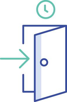 check in outline color icon design vector