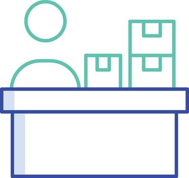 Logistic office desk outline color icon design vector