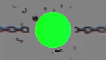 futurista aparecendo e desaparecendo. verde tela animação video