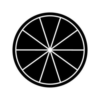 Black circle divided into 10 parts isolated on white background. Round shape cut in ten equal segments. Simple circular diagram, statistic wheel, business chart. graphic illustration vector