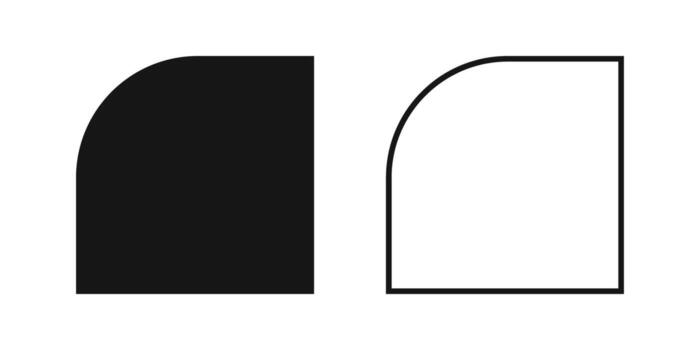 Half arch shape and frame. Templates for invitation or greeting cards, business brochures, event or party banners in semiarch form isolated on white background. outline illustration vector