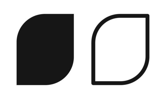 hoja o pétalo forma y marco. moderno modelo en Arte deco estilo aislado en blanco antecedentes. gráfico ilustración vector